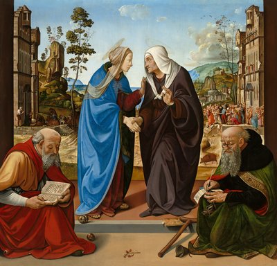 Visitation, Scene by Piero di Cosimo